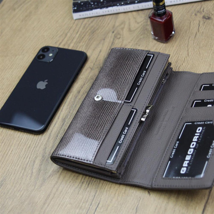 Portfel damski skórzany PELLUCCI LN-100 Popiel