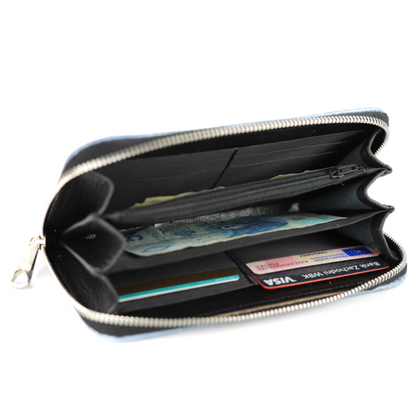 P-02 Portfel skórzany Korona -błękitny J KEMER