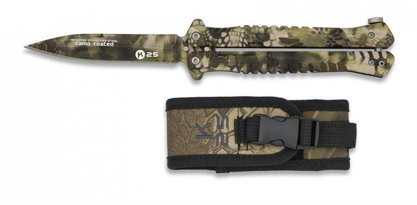 Nóż motylek K25 02132 Balisong Sand Phyton