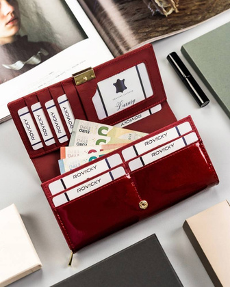 Pojemny, duży portfel damski ze skóry naturalnej