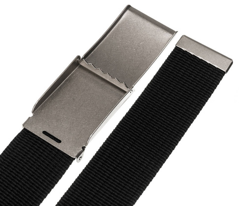 Wygodny parciany pasek meski z metalowa klamra