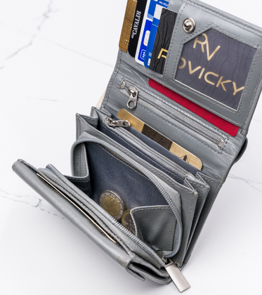 Mały portfel damski skórzany RFID stop Cavaldi® skóra zatrzask