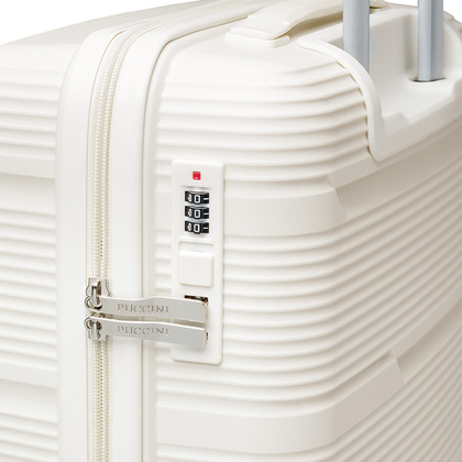 Średnia walizka PUCCINI CASABLANCA PP023B 0 Biała