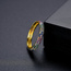 Pierścionek pozłacany stal chirurgiczna platerowana złotem kolorowe cyrkonie PST929, Rozmiar pierścionków: US6 EU11