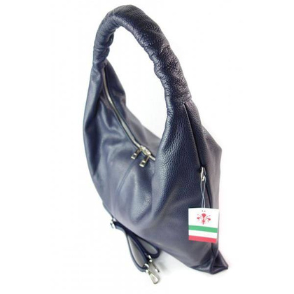 Duży skórzany worek torba XXL Vera Pelle pojemny Granatowy WX435BS KEMER