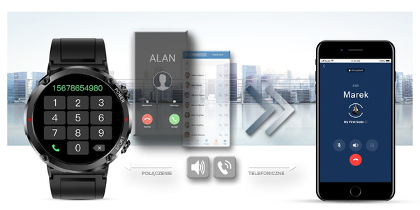 Smartwatch Gravity GT21-5 + Granatowy Pasek Silikonowy