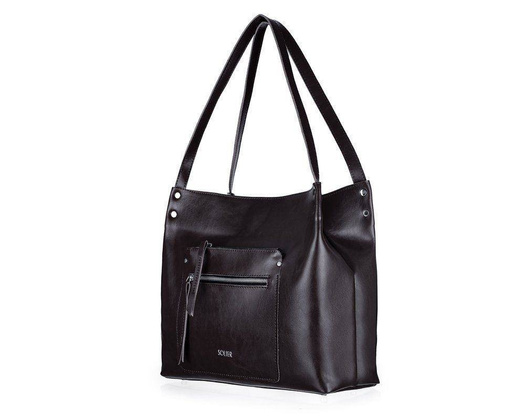 Skórzana torba damska shopper Vitoria FL18 czarna - min. zamówienie 20 / 50 / 100 szt.