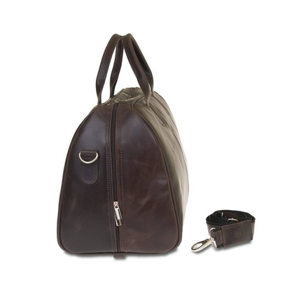 Podróżna torba na ramię ze skóry BRØDRENE R10 ciemny brąz smooth leather - min. zamówienie 20 / 50 / 100 szt.