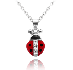 MINET Naszyjnik srebrny BIEDRONKA z cyrkoniami