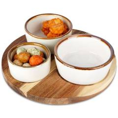 Miseczki na przekąski ceramiczne białe 4 el.