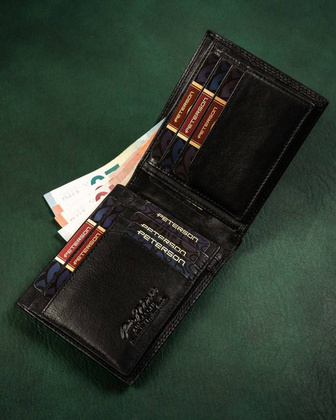 Składany portfel męski ze skóry naturalnej