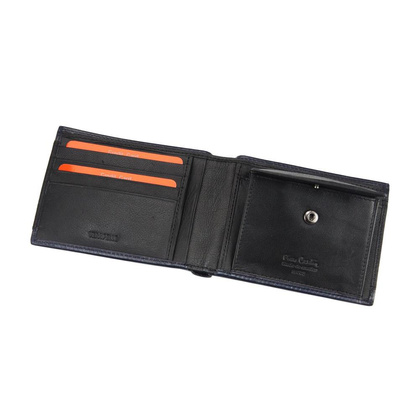 Portfel męski skórzany PIERRE CARDIN TILAK32 8805 Czarny / Niebieski