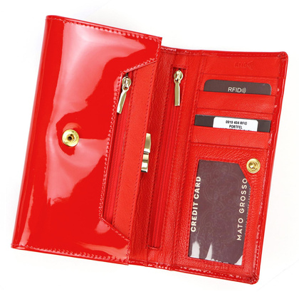 Portfel damski skórzany PELLUCCI 0919-404 RFID czerwony