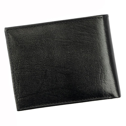 Cienki portfel męski z naturalnej skóry licowej ze schowkiem na suwak