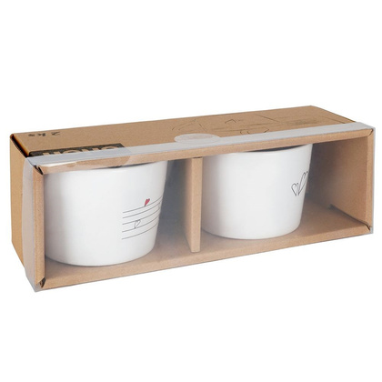 Kubki / filiżanki z uchem ceramiczne białe SERDUSZKA zestaw 2 szt. 210 ml