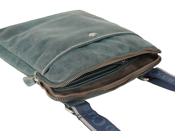 BH-321 NEBRASKA Torba na ramię skórzana Niebieska