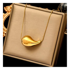 Naszyjnik stal szlachetna pozłacana 14k złotem KROPLA 2,1 cm NST2083