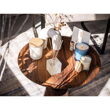 DUVAL. Świeca zapachowa w szklanym pojemniku z drewnianą pokrywką