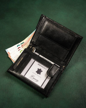 Duży portfel męski ze skóry naturalnej