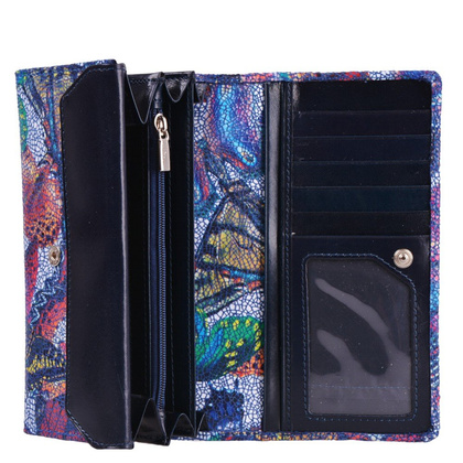 Portfel damski skórzany KEMER 008D Granatowy - min. zamówienie 20 / 50 / 100 szt.