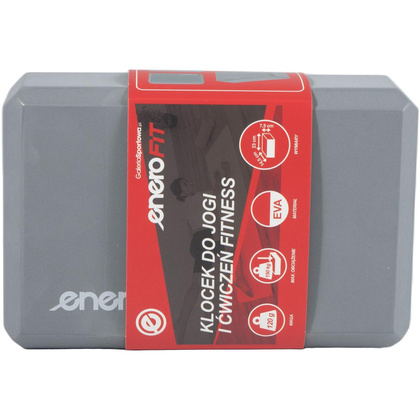 BLOK KOSTKA DO ĆWICZEŃ JOGA PILATES FITNESS SZARY ENERO FIT