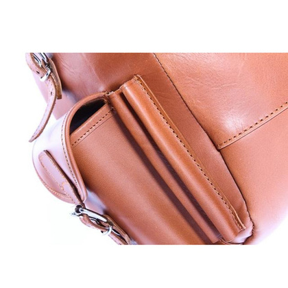 Modny plecak skórzany KEMER VOOC Vintage P1 brąz