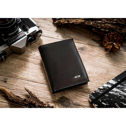 Portfel męski ze skóry z RFID Peterson Czarny