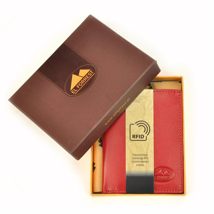 Etui na dokumenty skórzane EL FORREST 854 47 RFID Czerwone