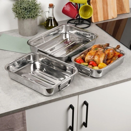 Brytfanna blacha do piekarnika stalowa zestaw 3 szt.