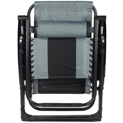 LEŻAK OGRODOWY SKŁADANY WIELOFUNKCYJNY 162X52/65X110CM CZARNO SZARY