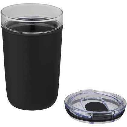 Szklany kubek Bello o pojemności 420 ml z zewnętrzną ścianką z plastiku z recyklingu