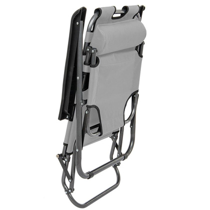 Fotel wielopozycyjny Level z zagłówkiem szary