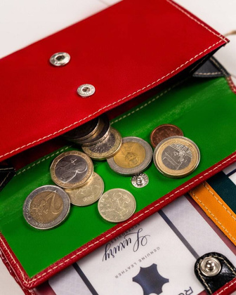 Duzy skorzany portfel damski na zatrzask