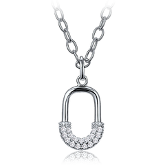 MINET Luksusowy srebrny naszyjnik z cyrkonią