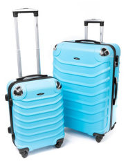 Walizki podróżne na kółkach ABS 2w1 730 S / L Lazurowy