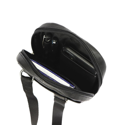 Skórzana saszetka męska / listonoszka, czarna