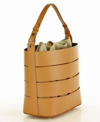 MARCO MAZZINI Torba skórzana bucket letaher elegante bag camel - min. zamówienie 20 / 50 / 100 szt.