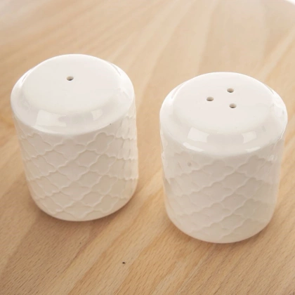 Przyprawnik na sól pieprz stojak serwetki porcelanowy zestaw 3 el.