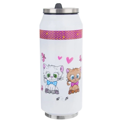 Kubek termiczny termos bidon kotki kotek PUSZKA 400 ml