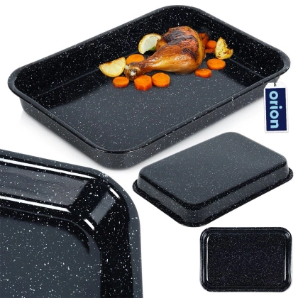 Emaliowana blacha do pieczenia brytfanna do smażenia 34x24x4,5 cm