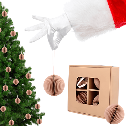 Zestaw 4 bombek papierowych składanych 7cm – delikatny róż