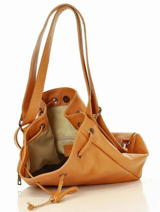 MARCO MAZZINI Miejska torebka skórzana na ramię torba plecak convertible leather bag brąz camel - min. zamówienie 20 / 50 / 100 szt.