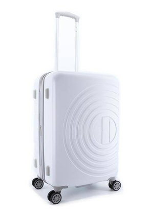 Walizka średnia ELLE Debossed biała