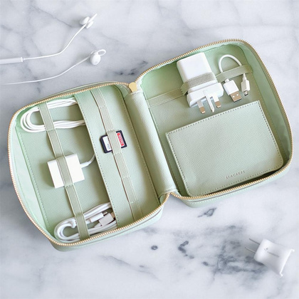 Etui na ładowarki i słuchawki Stackers Pebble zieleń szałwiowa