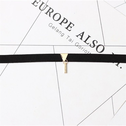 NASZYJNIK CZARNO-ZŁOTY CHOKER TASIEMKA N471