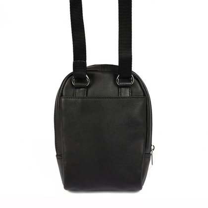 Skórzana saszetka męska / listonoszka, czarna