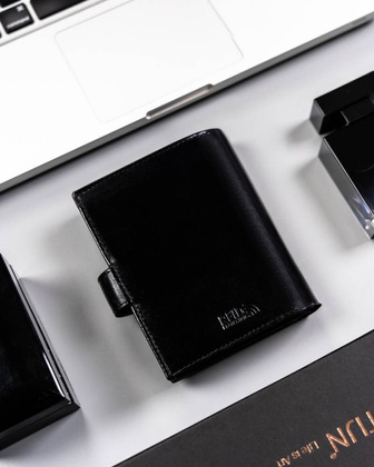 Elegancki duzy portfel meski ze skory naturalnej