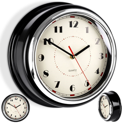 Zegar ścienny czarny 30 cm