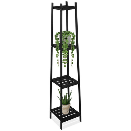Kwietnik 4-poziomowy na doniczki drewniany czarny 150 cm