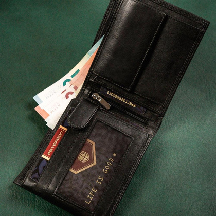 Skórzany portfel męski z zabezpieczeniem rfid protect